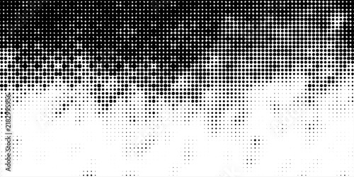 Black White Halftone Dots Abstract Background