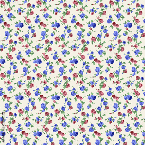 Watercolor Floral Seamless Pattern for Fabric and Wallpaper Design