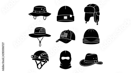 Variety of Hats and Headwear Styles.