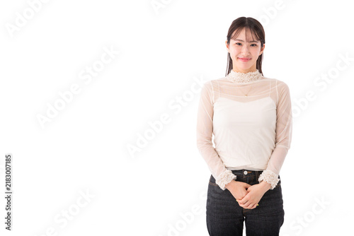 Obraz na płótnie 笑顔の若い女性