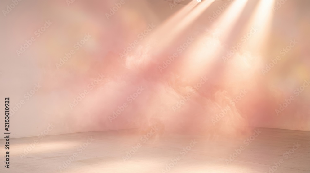 Obraz premium Soft focus studio background with volumetric lighting and atmospheric mist photography
