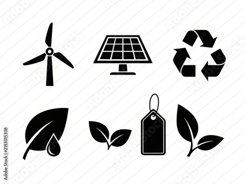 Set of eco friendly and sustainability icons
