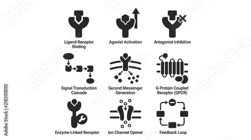 Digital Communication Technology Icons Set.