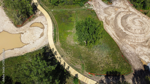 Top down view of Eugene S Nowicki Park in Rochester, Michigan