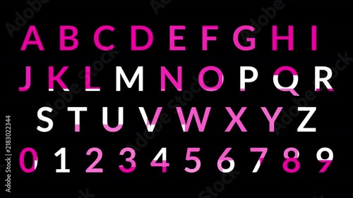 Alphabet A to Z Text Animation on Transparent Background, Neon Glowing Fire Letter Sign from A to Z with Alpha Channel.