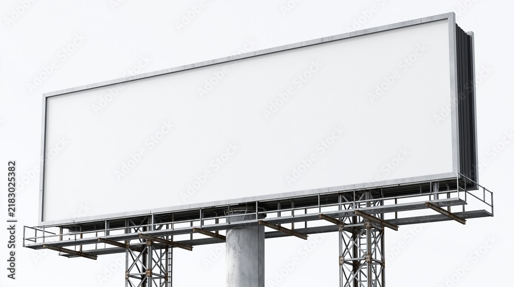Obraz premium Large blank billboard structure against overcast sky