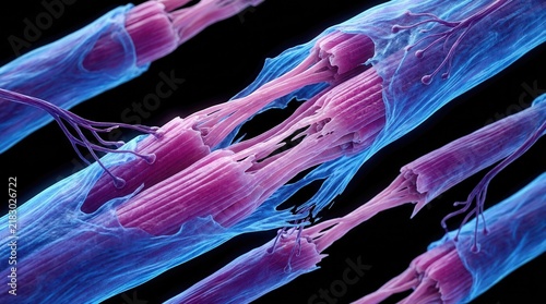 Anterior horn cell loss in spinal muscular atrophy causing muscle fibers weakening and floppy limbs, medical illustration.