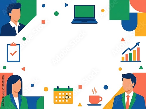 Colorful Stationery Presentation Background With Notebooks, Pencils, Calculator and Desk Objects, Clean Copy Space for Slides and Marketing Layouts