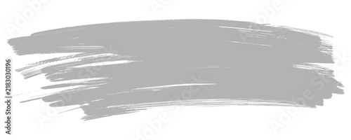 Grey brush stroke paint on white background. Modern hand painted grunge paintbrush texture clip art isolated for banner highlight, header frame box, and graphic design.