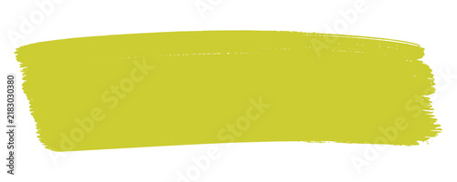 Lime green brush stroke paint on white background. Modern hand painted grunge paintbrush texture clip art isolated for banner highlight, header frame box, and graphic design.