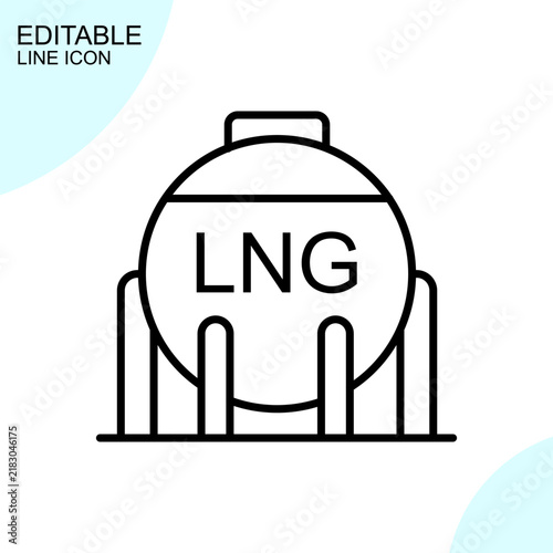 Lng storage tank icon, liquefied natural gas container vector illustration