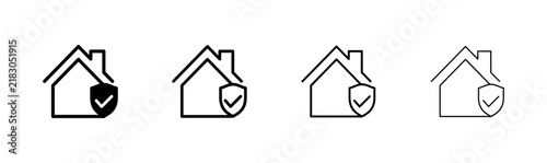 home insurance icon logo design. home protection sign and symbol