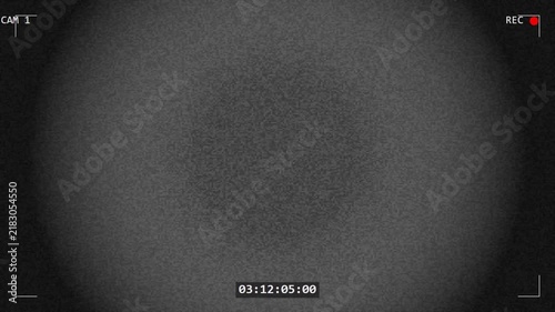 Retro CCTV Security Camera Interface Overlay with Digital Noise and Glitch Effect