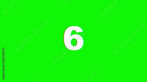 Glitch Countdown 10 to 0 Green Screen 4K