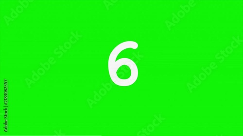 10 to 0 Glitch Countdown Animation on Chroma Key Green Screen