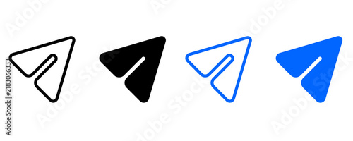 Konstfotografi Modern Minimal Paper Plane Send Icon Sheet