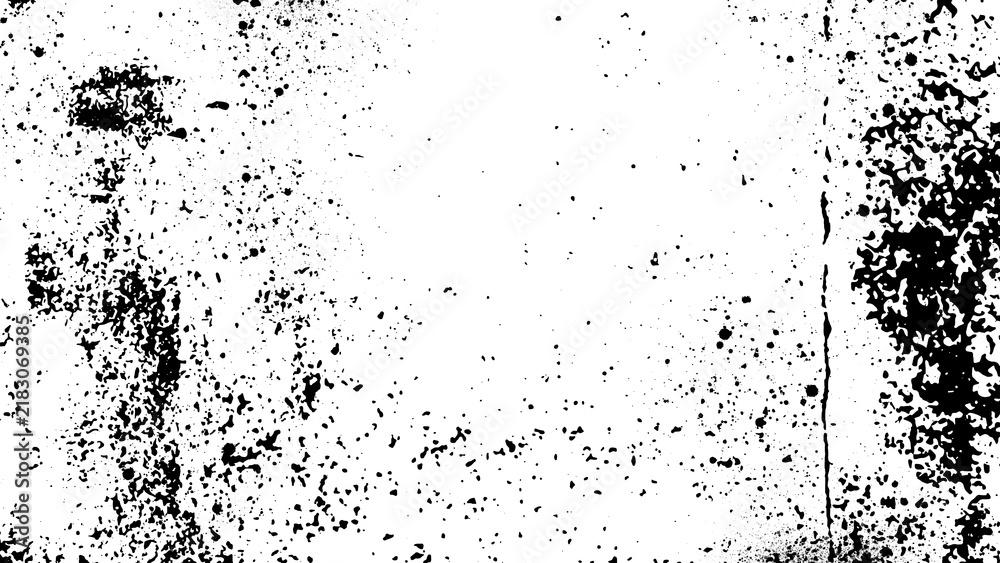 Fototapeta premium Black and white subtle distressed noise grunge background texture. Abstract weathered edge paint overlay clip art for urban poster and streetwear background layout design.