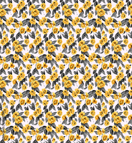 seamless floral pattern with wildfloewrs and leaves for fabric and wallpaper

