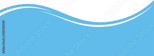Smooth ocean light blue wave curve element for modern web and graphic background design.