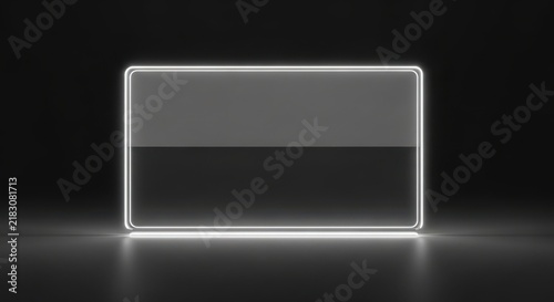 Glowing rectangle with two tone surface for advertising