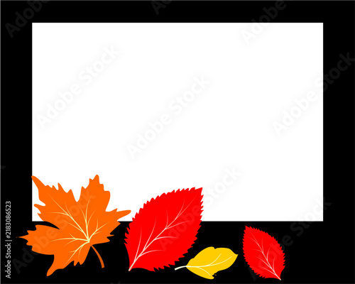 Autumn instant photo frame template.