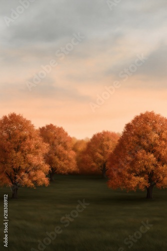 Mindful Autumn Nature Escape, Mindful Autumn Landscape for Seasonal Wellness and Peaceful Nature  , Misty Seasonal Slow Living  