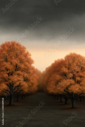 Mindful Autumn Nature Escape, Mindful Autumn Landscape for Seasonal Wellness and Peaceful Nature  , Misty Seasonal Slow Living  