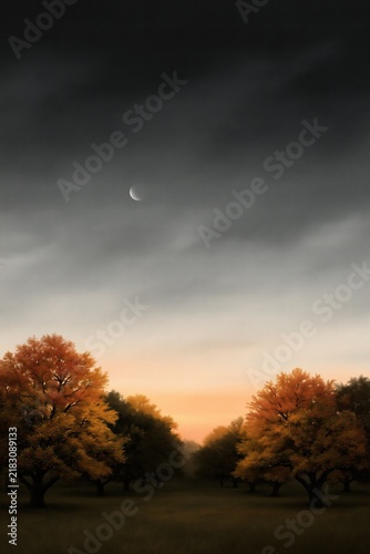 Mindful Autumn Nature Escape, Mindful Autumn Landscape for Seasonal Wellness and Peaceful Nature  , Misty Seasonal Slow Living  