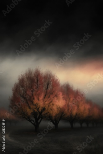 Mindful Autumn Nature Escape, Mindful Autumn Landscape for Seasonal Wellness and Peaceful Nature  , Misty Seasonal Slow Living  