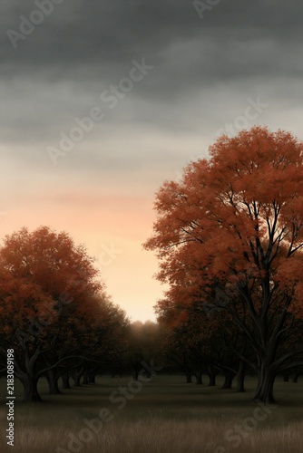 Mindful Autumn Nature Escape, Mindful Autumn Landscape for Seasonal Wellness and Peaceful Nature  , Misty Seasonal Slow Living  