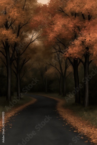 Mindful Autumn Nature Escape, Mindful Autumn Landscape for Seasonal Wellness and Peaceful Nature  , Misty Seasonal Slow Living  