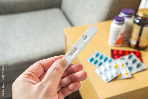 Corona test kits and first aid kits