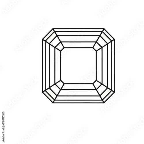 Emerald Cut Gemstone Outline