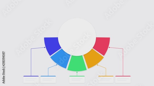 Minimalist infographic template with circular colorful segments