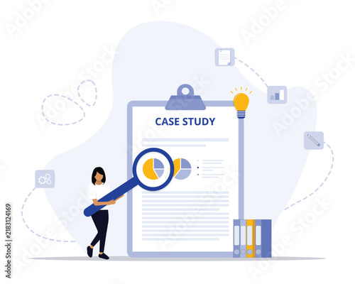 Case study and analysis concept illustration. Suitable for landing page, ui, web, App intro card, editorial, flyer, and banner.