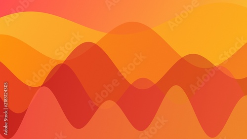 Canvastavla Overlapping wavy shapes create an abstract vector illustration with a warm gradi