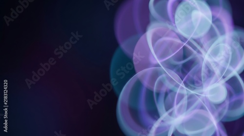Abstract background with glowing purple and blue light trails