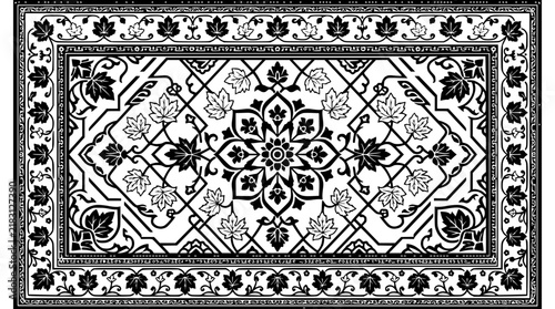 Ornate Persian Carpet Design Isolated