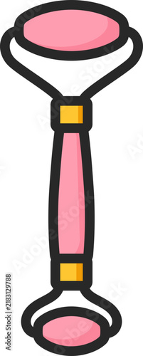 Rose Roller Filled Line Icon