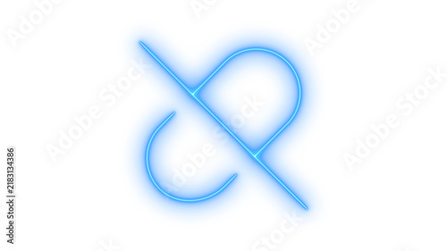 Fotografie Glowing neon disconnect link icon isolated on transparent background