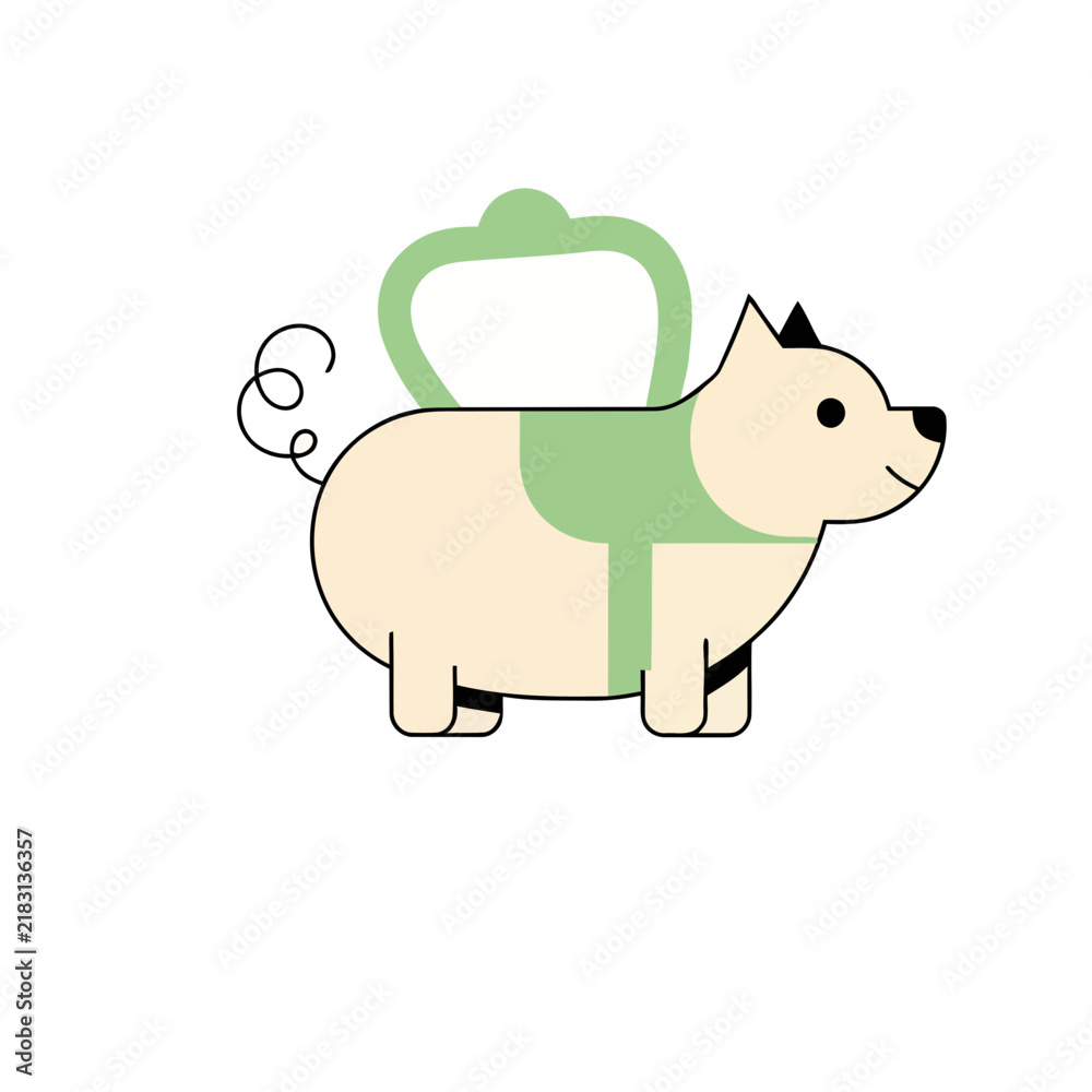 Fototapeta premium Stylized Pig Illustration