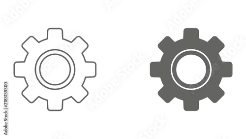 Mechanical gear setting icons for software configuration and system settings