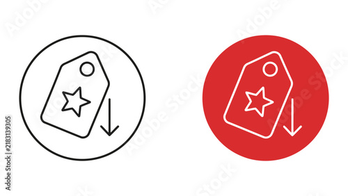Star rating and promotional tag icons for e-commerce and digital marketing