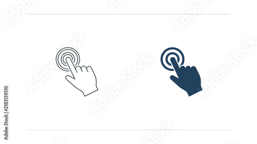Touch interaction and tap gesture icons for mobile and web user interfaces
