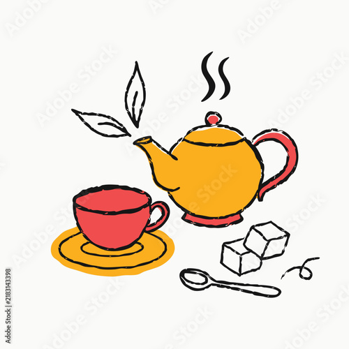 cup of tea and teapot