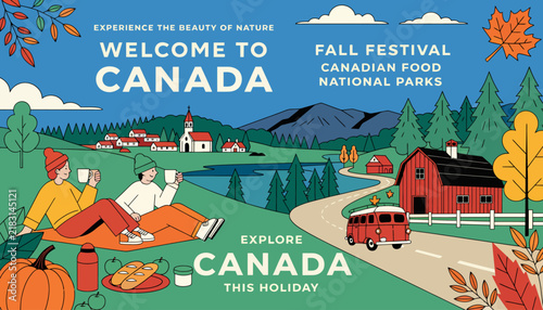 Welcome to Canada: Fall Festival, Canadian Food, National Parks - Scenic Autumn Landscape