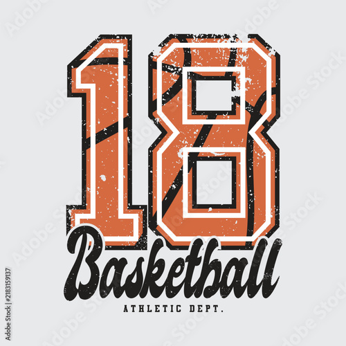  Basketball Athletic Department Vintage Sports Typography t shirt and apparel design
