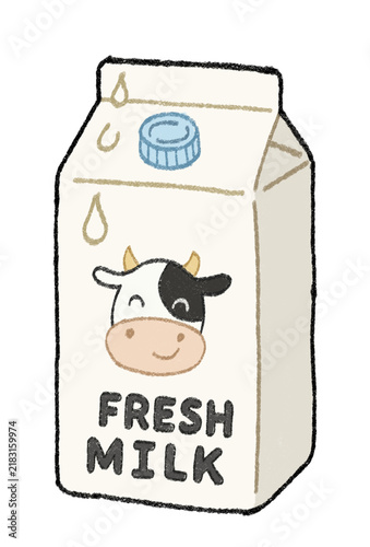 Cuadro en lienzo Milk Carton Illustration Isolated on White Background for Dairy Food, Beverage,