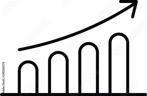 Growth Chart Outline Icon – Upward Business Analytics and Financial Growth Symbol