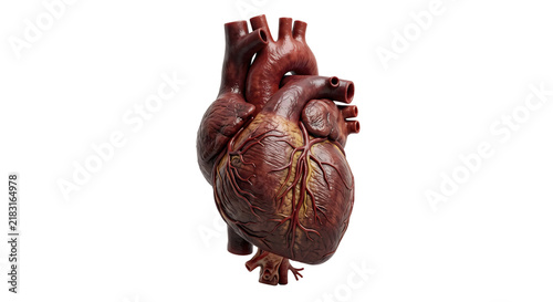 Fotografie Realistic human heart organ with detailed arteries and veins